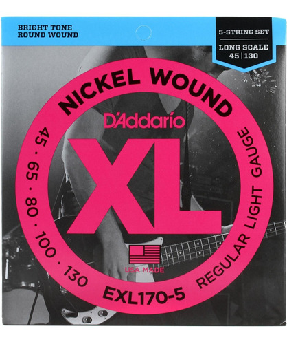 Encordado De Bajo Daddario EXL170-5