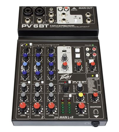 MIXER PEAVEY DE 6 CANALES BLUETOOTH REF PV6BT