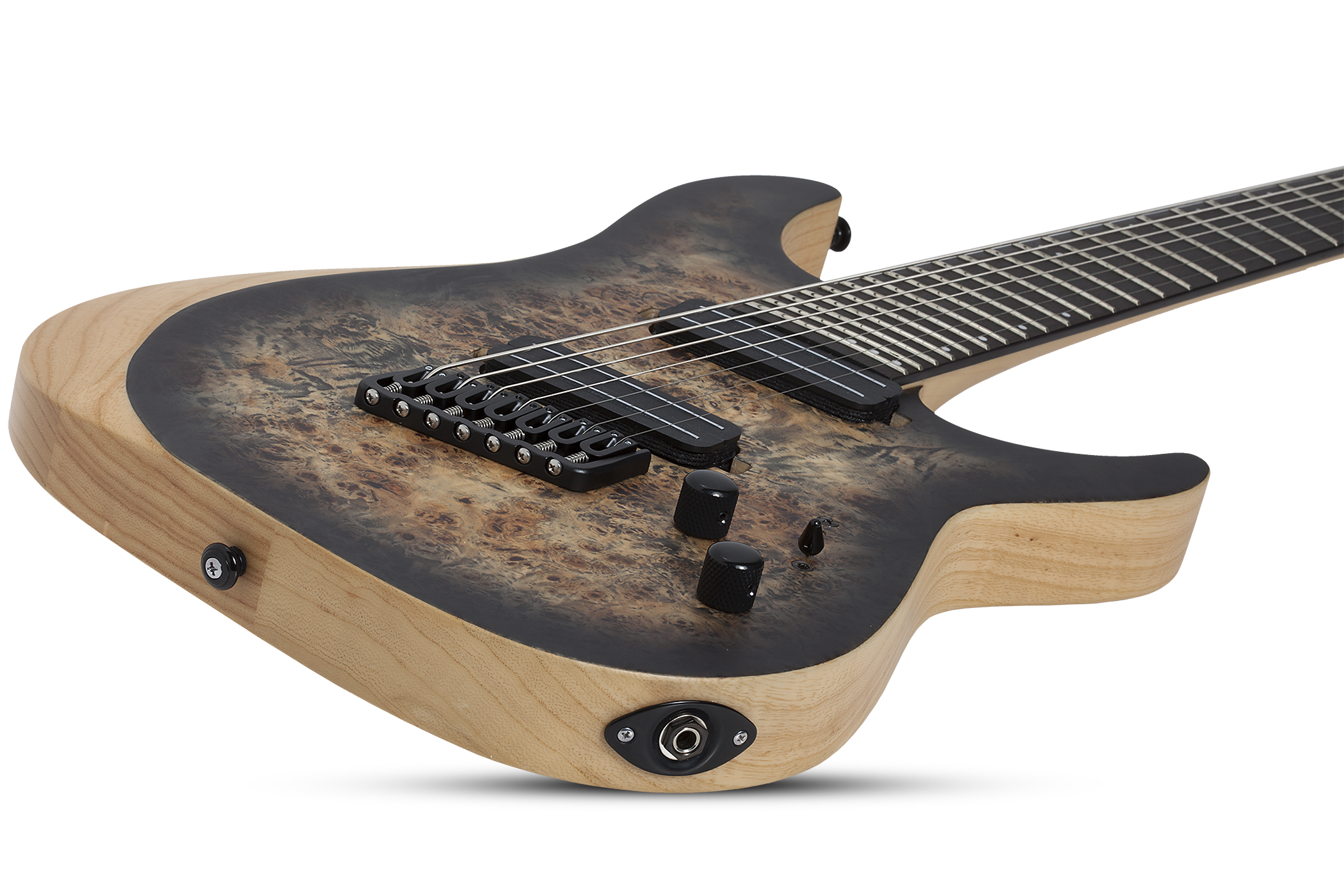 GUITARRA ELECTRICA SCHECTER REAPER 7 MULTIESCALA CHARCOAL BURTS SKU:1509 - Image 2
