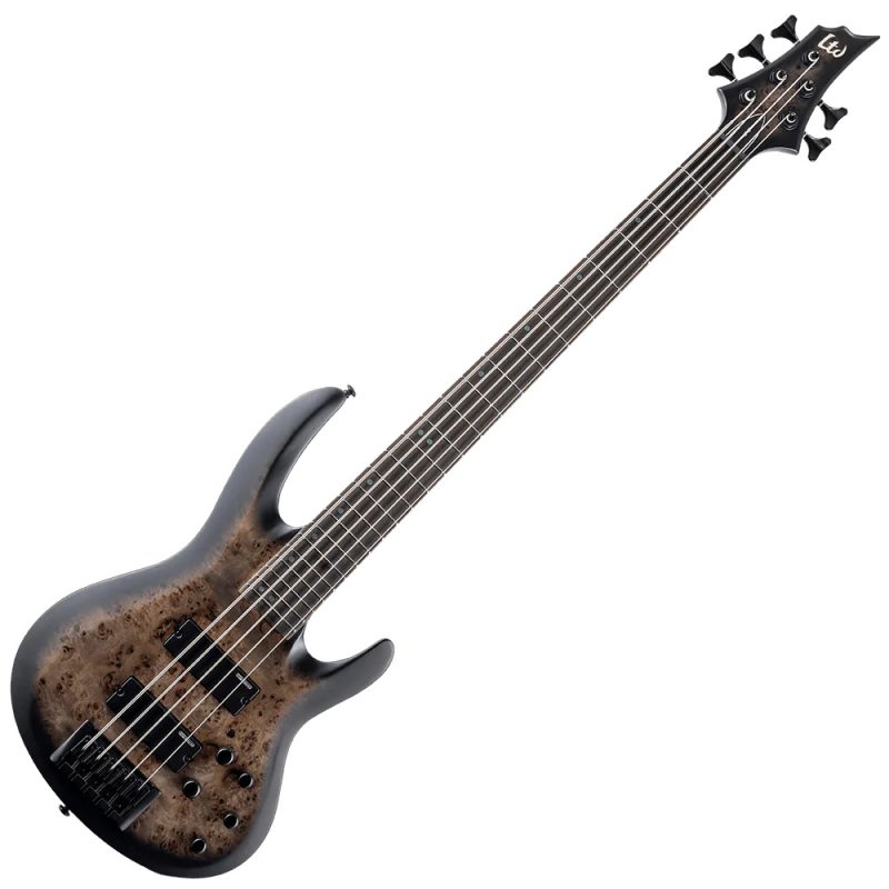 Bajo ESP LTD B-5 Ebony 5 String Bass Ref. LB5EBPCHBS Charcoal Burst Satin