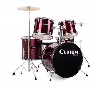 Batería custom  5 piezas 2 bases crash hihat