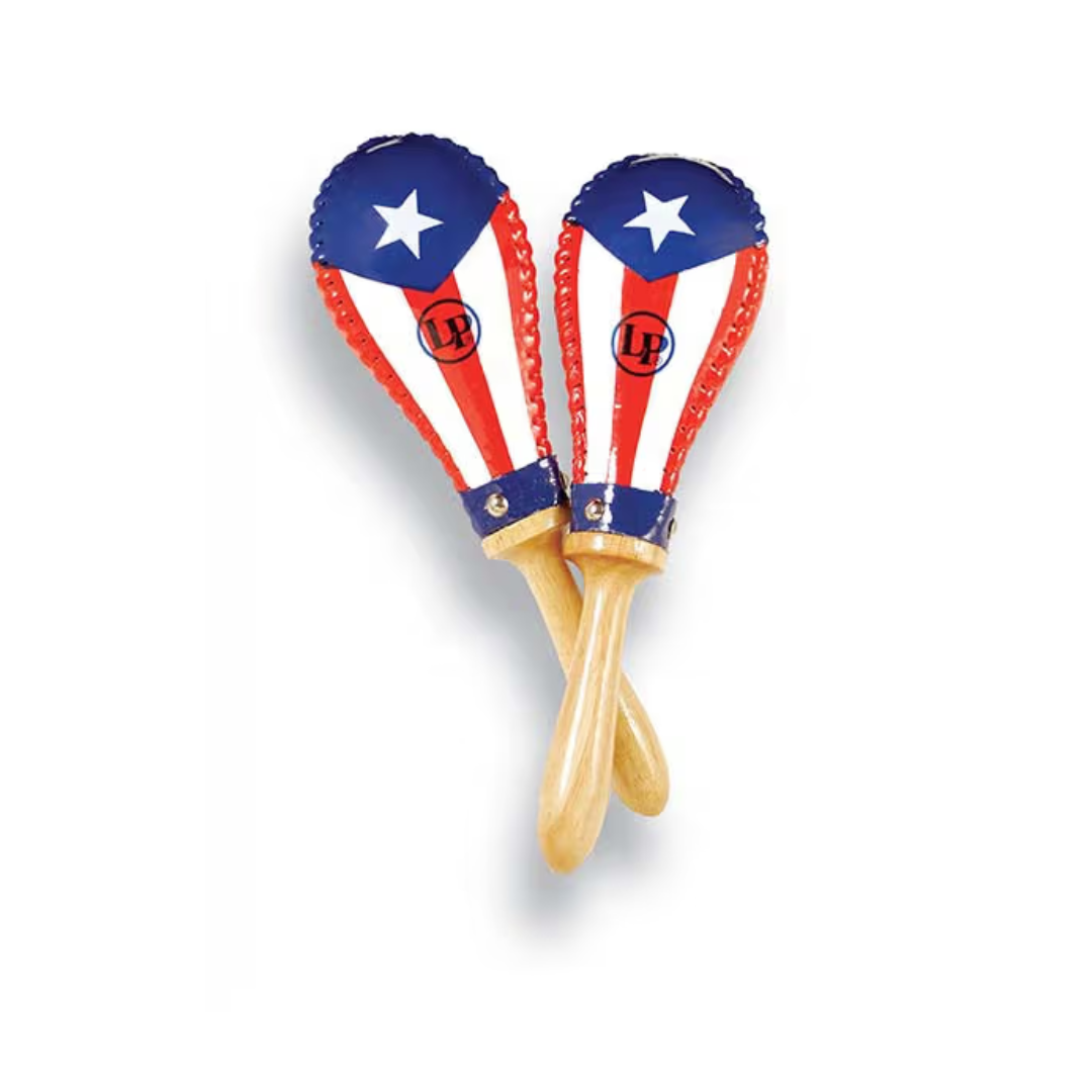 Maracas LP De Cuero para salsa Con bandera de Puerto Rico LP393-PR