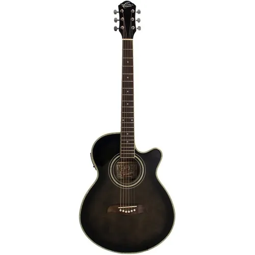 Guitarra Electroacustica Flame Black Oscar Schmidt By Washburn OG10CEFTB-A-U